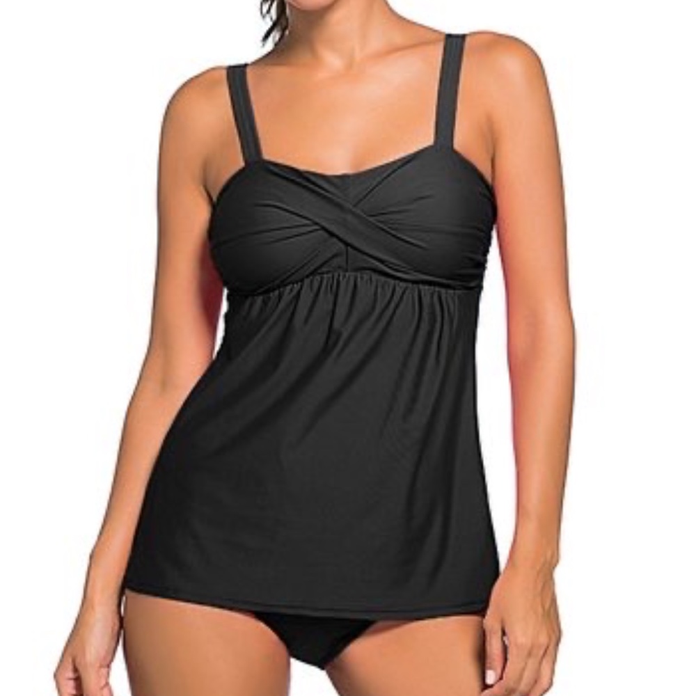 Zesica Black Swing Tankini  top and bottom NWOT